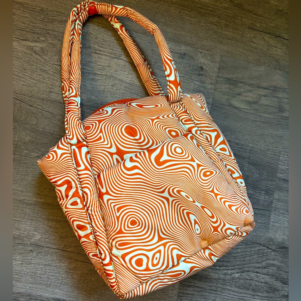 Orange Swirl Mini Puffy Baggu Tote